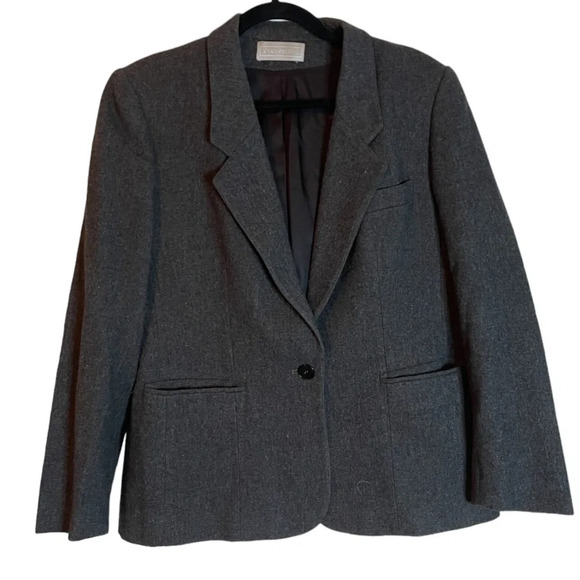 Evan Picone Women's Vintage Wool Union Made Soft Shell Blazer Jacket - Size 12 - Picture 1 of 13